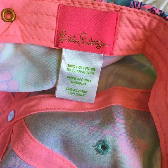 Lilly Pulitzer Floral Neon Palm Print Baseball Cap - Pink, Green, Blue - Picture 4 of 5